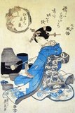 Keisai Eisen (渓斎 英泉, 1790 – 1848) was a Japanese ukiyo-e artist who specialised in bijinga (pictures of beautiful women). His best works, including his ōkubi-e ('large head pictures'), are considered to be masterpieces of the 'decadent' Bunsei Era (1818–1830). He was also known as Ikeda Eisen, and wrote under the name of Ippitsuan.