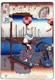Utagawa Hiroshige (歌川 広重, 1797 – October 12, 1858) was a Japanese ukiyo-e artist, and one of the last great artists in that tradition. He was also referred to as Andō Hiroshige (安藤 広重) (an irregular combination of family name and art name) and by the art name of Ichiyūsai Hiroshige (一幽斎廣重).<br/><br/>

Bijinga (美人画 bijin-ga, lit. 'beautiful person picture') is a generic term for pictures of beautiful women in Japanese art, especially in woodblock printing of the ukiyo-e genre, which predate photography. The term can also be used for modern media, provided the image conforms to a somewhat classic representation of a woman, usually depicted wearing kimono.<br/><br/>

Nearly all ukiyo-e artists produced bijin-ga, it being one of the central themes of the genre. However, a few, including Utamaro, Suzuki Harunobu, Itō Shinsui, Toyohara Chikanobu and Torii Kiyonaga, are widely regarded as the greatest innovators and masters of the form.